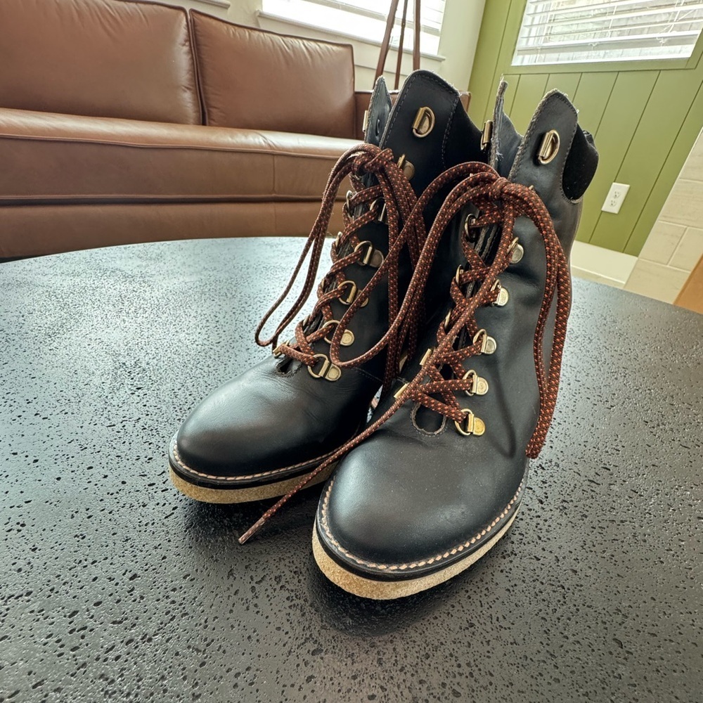 MIISTA LONDON Aubrey Boots Midnight Blue Handmade in Spain Size 37 EUC